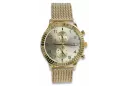 Дамски златен часовник с унисекс гривна 14k 585 Geneve mw007y&mbw014y-f