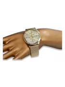 Damengolduhr mit Unisex-Armband 14k 585 Geneve mw007y&mbw014y-f