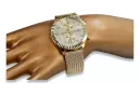 Ceas de aur pentru femei cu brățară unisex 14k 585 Geneve mw007y&mbw014y-f