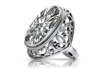 Винтажное серебряное кольцо 925 в советском русском стиле. Оправа vrc184s