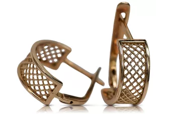 Vintage rose pink 14k 585 gold  Vintage Hoops ven121