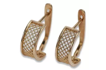 Vintage rose pink 14k 585 gold  Vintage Hoops ven121