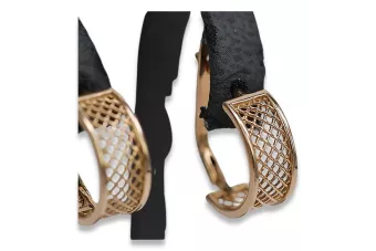 Русская роза розовая Советская 14к 585 золото СССР Винтажные обручи ven121