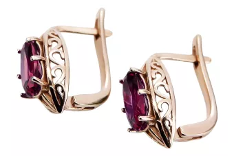 Rosérosa 14k 585 Gold Rubin Ohrringe vec141 Vintage