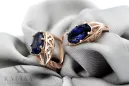 Rose pink 14k 585 gold sapphire earrings vec141 Vintage