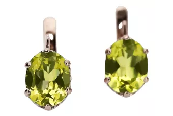 Серьги с перидотом из розового золота 14 карат 585 пробы vec003 Vintage