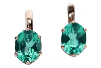 Серьги с розовым изумрудом из золота 14 карат 585 пробы vec003 Винтаж