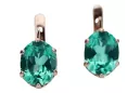 Rose pink 14k 585 gold emerald earrings vec003 Vintage Russian Soviet style