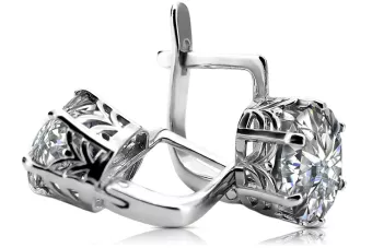 Rose pink 14k 585 gold earrings setting vec003 Vintage Russian Soviet style