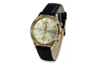 Gold men's watch Geneve ★ zlotychlopak.pl ★ Gold purity 585 333 Low Price!