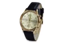 Złoty zegarek męski 14k 585 z czerwonego różowego złota Geneve mw007r