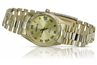 Италиански жълт 14k злато 585 дама Geneve часовник lw073y