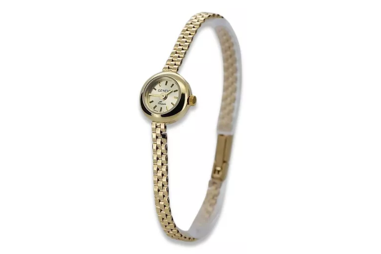 Jaune or 14 carats 585 lady Geveve montre lw084y