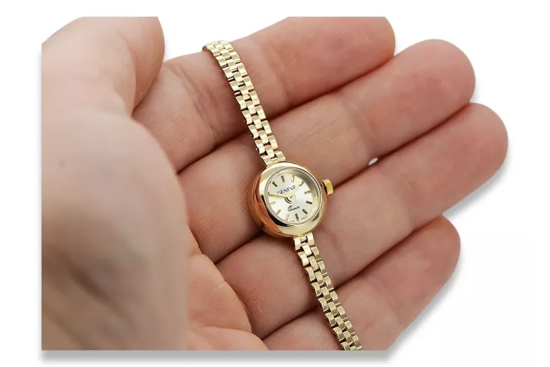 Jaune or 14 carats 585 lady Geveve montre lw084y