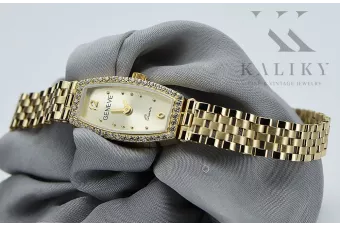 Puikus 14K 585 aukso moteriškasis laikrodis Geneve lw100y
