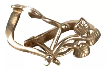 Vintage różowe złoto kolczyki listki 14k 585 ZSRR Vintage ven039