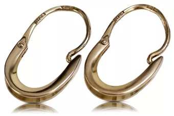 Russische Rose Rosa Sowjetische 14k 585 Gold UdSSR Vintage Hoops Ohrringe ven095