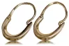 Vintage rose pink 14k 585 gold  Vintage Hoops earrings ven095