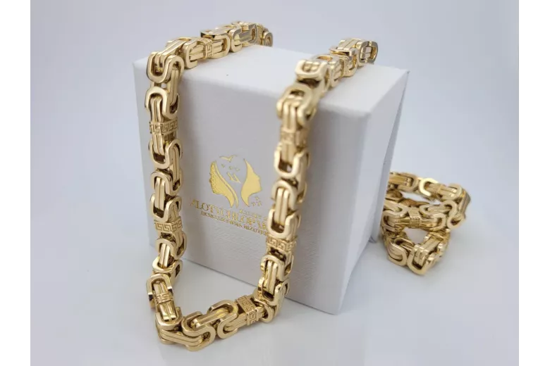 Lanţ bizantin de aur galben de 14 carate russiangold.com ★ Aur 585 333 Preţ scăzut