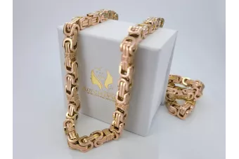 Lanţ bizantin de aur galben de 14 carate russiangold.com ★ Aur 585 333 Preţ scăzut