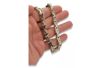 Cadena de oro real bizantina 14k 585 sólido