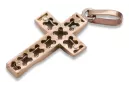 Krzyżyk Katolicki z czerwonego różowego złota 14k 585 ctc095r