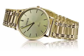 Жълт 14k 585 златен дамски часовник Geneve mw004ydy&mbw009y-f