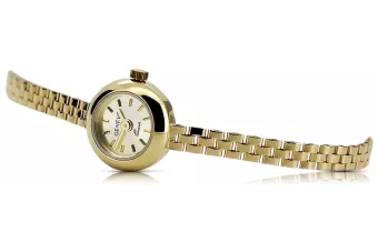 Prześliczny 14k złoty damski zegarek Gevene lw084y