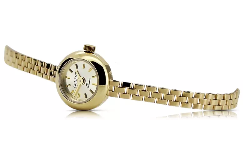 Жълт 14k злато 585 дама Geveve часовник lw084y