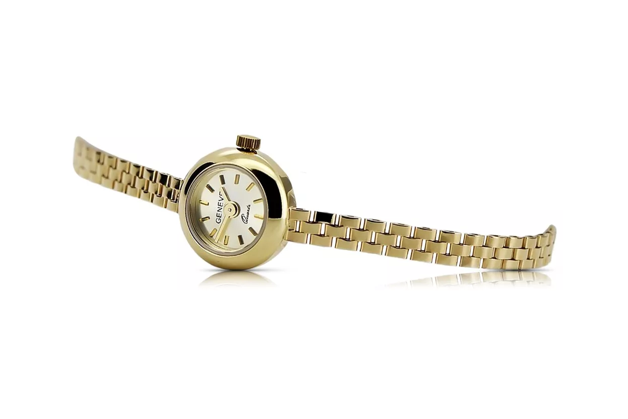 Jaune or 14 carats 585 lady Geveve montre lw084y