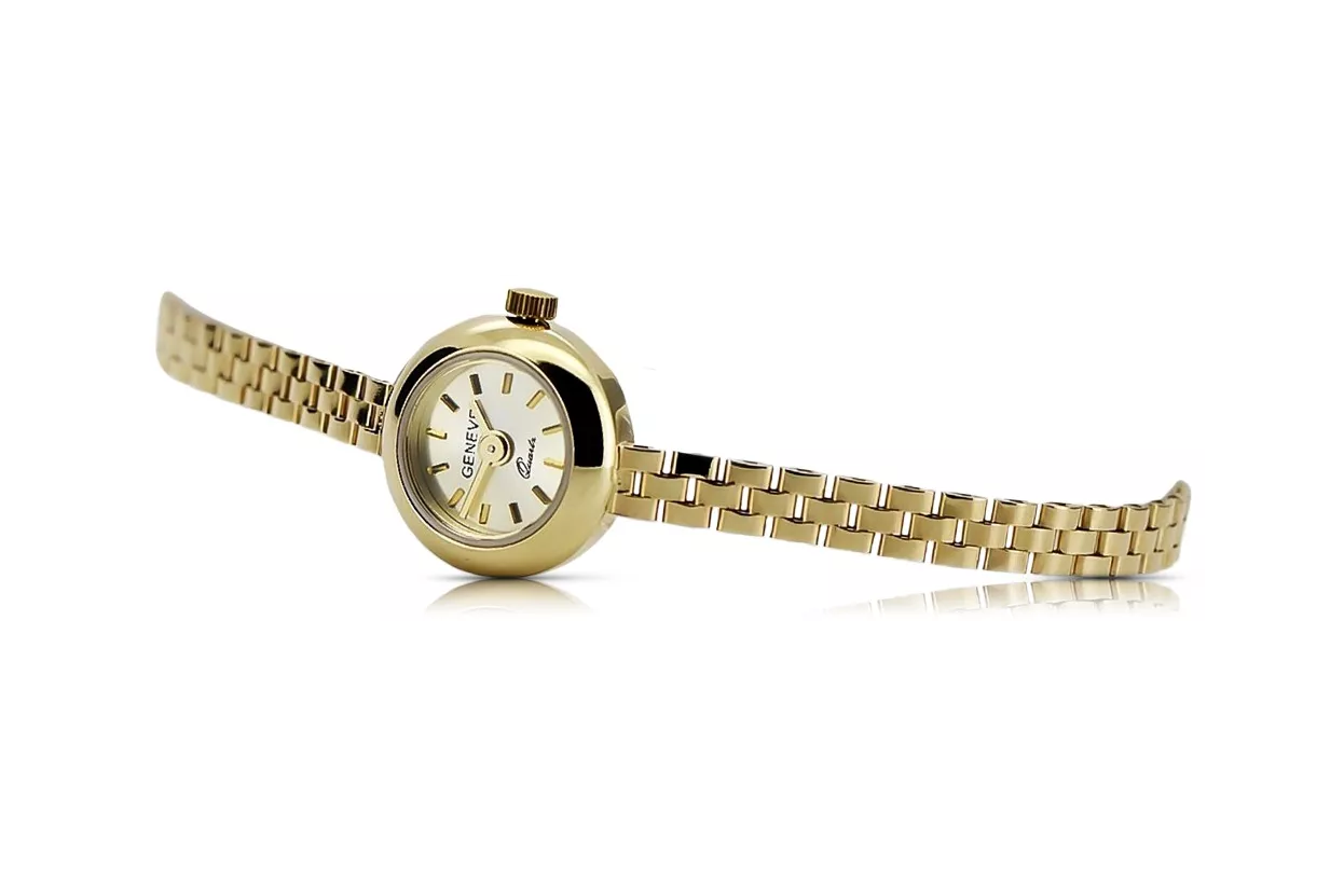 Жълт 14k злато 585 дама Geveve часовник lw084y