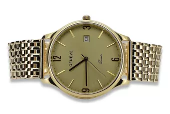 14k 585 auksinis moteriškas laikrodis su Geneve apyranka mw017y&mbw013yo-f