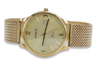 Gold men's watch Geneve ★ zlotychlopak.pl ★ Gold purity 585 333 Low Price!