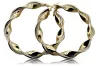 Yellow  white Italian 14k 585 gold circle earrings ceh009yw