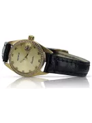 Złoty zegarek damski 14k Geneve lw078ydyz na pasku