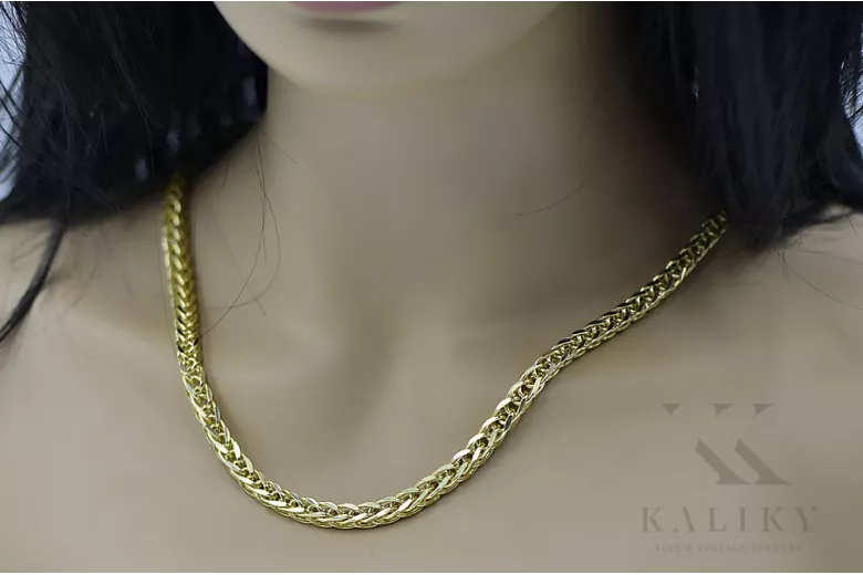 Italian yellow 585 14k gold Spiga chain cc036y