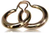 Rose pink 14k 585 gold Vintage Hoops earrings ven183