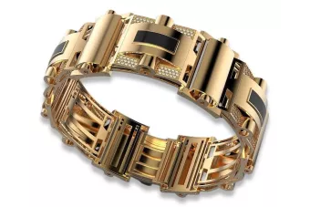 Bracelet pour homme en or jaune italien Unique 14 carats 585 cb126yw