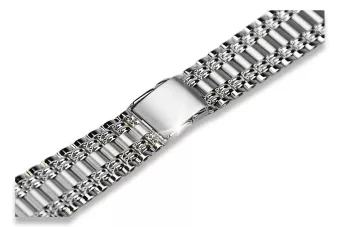 14K White Gold Men's Watch Bracelet mbw012w