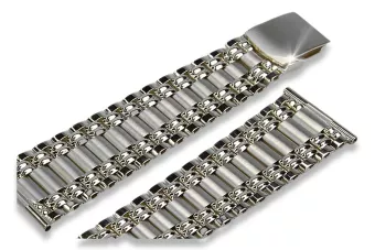 Pánské náramek 14k bílé zlato, italština, 16-16,5 cm | Zlotychlopak.pl