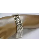 Pánsky náramok 14k biele zlato, taliansky, 16-16.5cm | Zlotychlopak.pl