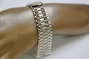 Pánsky náramok 14k biele zlato, taliansky, 16-16.5cm | Zlotychlopak.pl