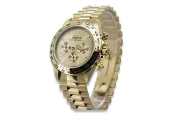 Aukso laikrodis su vyriškojo pulserio 14k Geneve mw014ydg&mbw015y