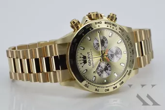 14K Aukso Vyriškas Laikrodis, Juodas Ciferblatas, Kvarcas, 40mm.