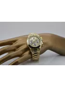 Ceas de Aur 14K pentru Bărbați, Cadran Negru, Quartz, 40mm