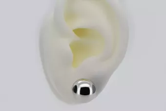Italian white 14k gold key ball zircon earrings cec022w