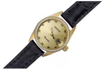 Goldene Damenuhr ★ zlotychlopak.pl ★ Gold Reinheit 585 333 Niedriger Preis!