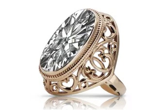 Ring z ružového červeného zlata 14k 585 so zirkónom VRC184 Vintage