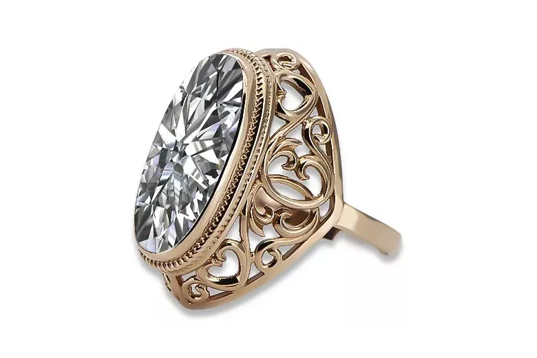 Russische sowjetische Rose 14k 585 Gold Alexandrit Rubin Smaragd Saphir Zirkon Ring vrc014