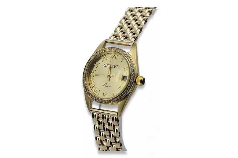 Gold men's watch Geneve ★ zlotychlopak.pl ★ Gold purity 585 333 Low Price!